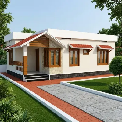 BH-SB-310 Simplex Steel Building front view – 3‑5 bedroom layout, anti‑rust galvanized steel construction